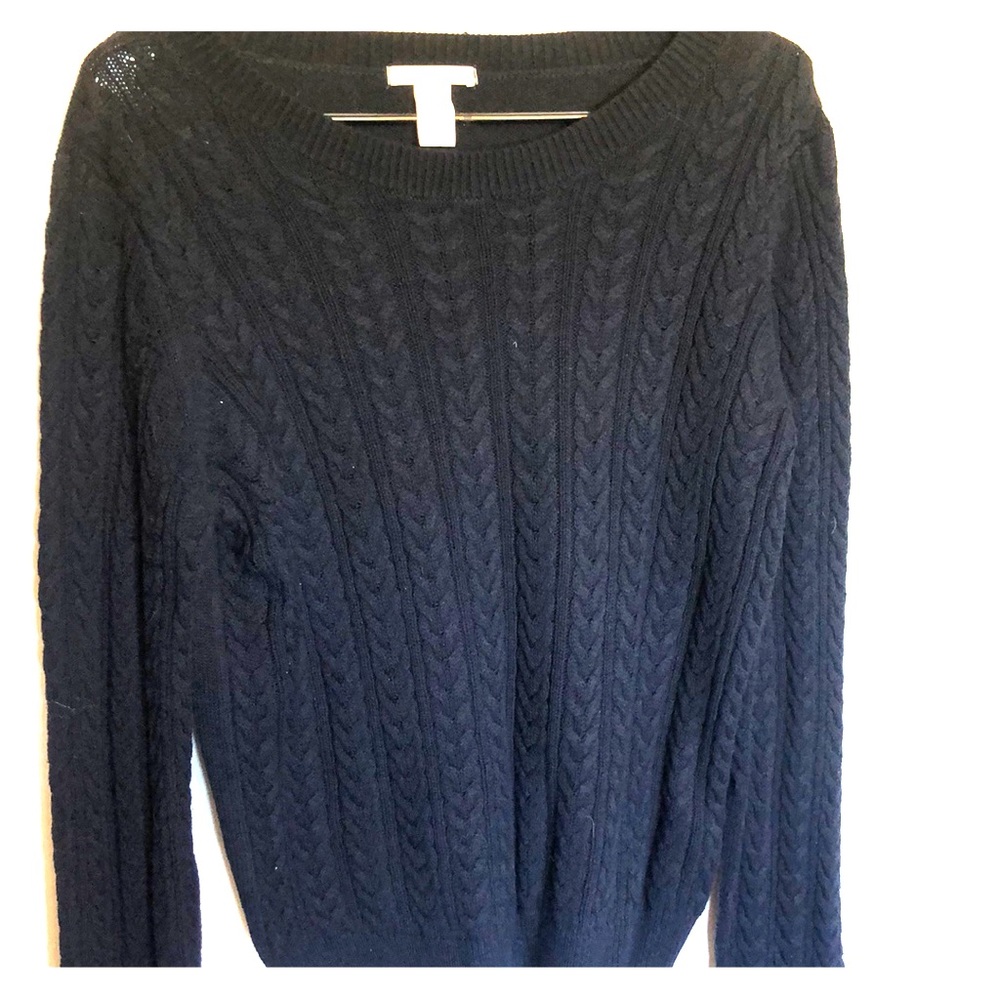 Blue thick woven sweater